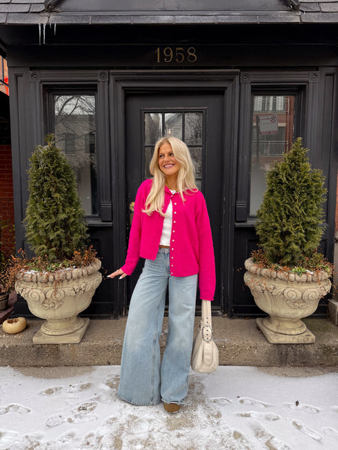 Coco Cutie Cardigan // Fuschia